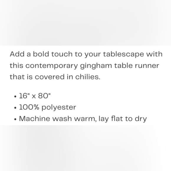 NWT Indoor/Outdoor Table Runner - Picture 4 of 4